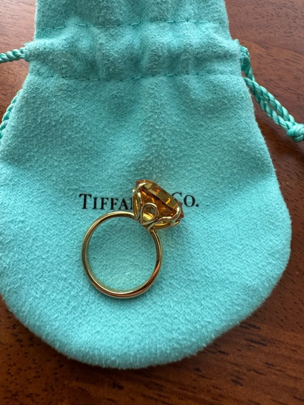 Tiffany & Co Citrine and Yellow Gold Sparkler Ring - Picture 4 of 10
